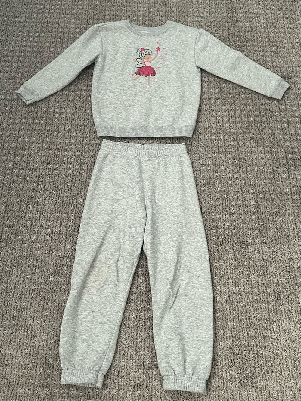 Garanimals Grey Sweatshirt & Sweatpants Set with Pink Fairy